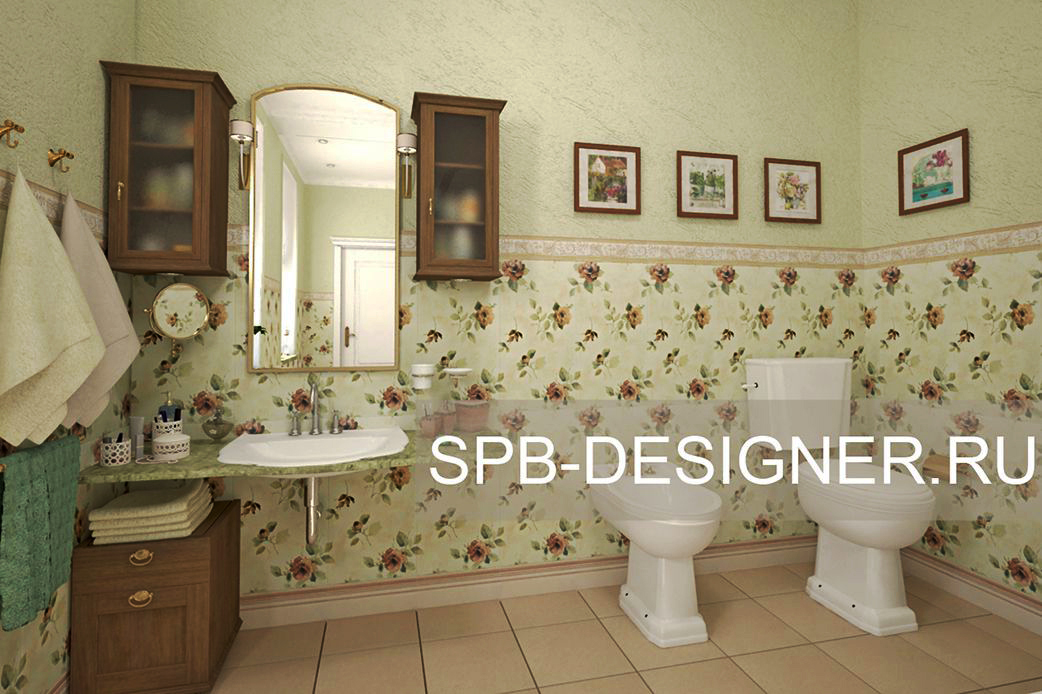 дизайн интерьера ванной в загородном доме