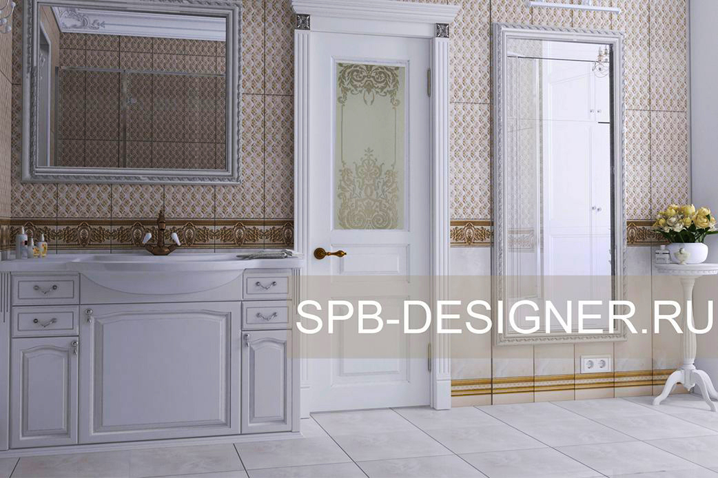 ванная в классическом стиле дизайн-интерьера